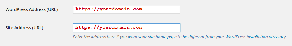 WordPress Site URL Settings