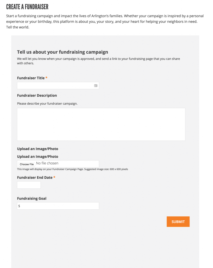 Create a Fundraiser AFAC