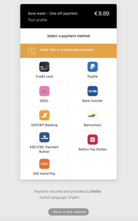 Available Mollie Payment Methods