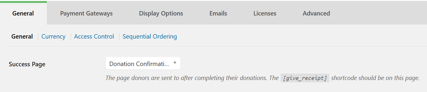 In the GiveWP general settings, set your success page to the page you've built for donation confirmations. 