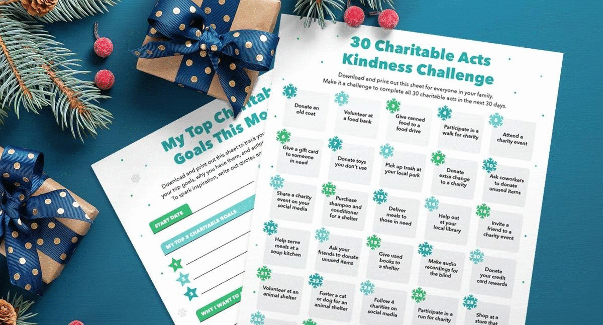 Acts of Kindness printables and goal sheets.