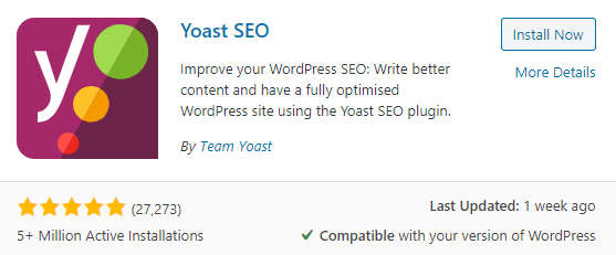 Yoast SEO can also be found by searching for it directly from your WordPress dashboard.