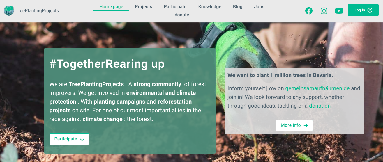 #TogetherRearing up, the TeePlantingProjects is a strong community of forest improvers. Their home page has information on their organization as well as their tree planting project in Bavaria.