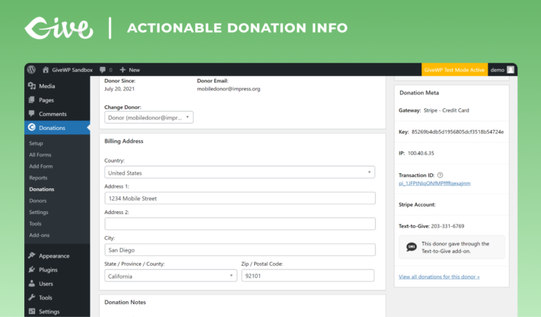 T2G Actionable Donation Info