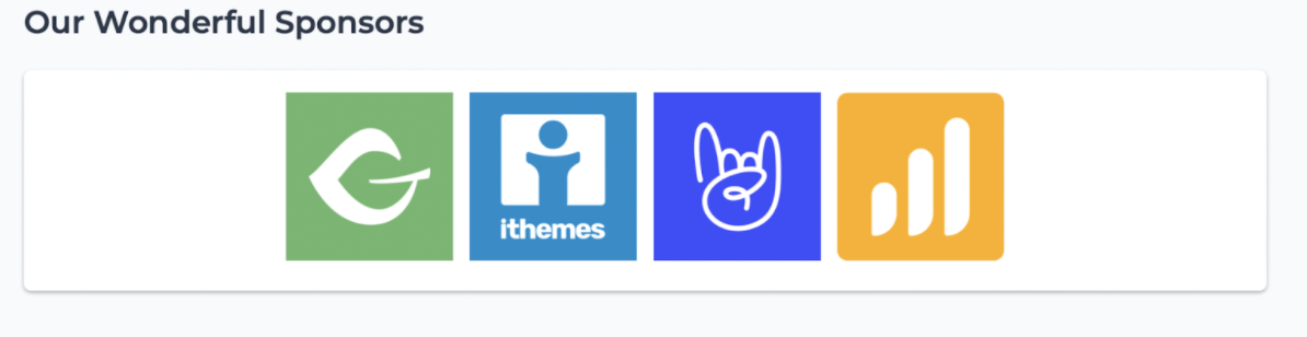 Our Sponsors section shows icons.