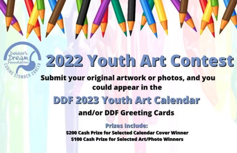 A flyer for a youth art contest, calling for submissions. Selected art will be featured in a calendar and will be eligible for a prize.