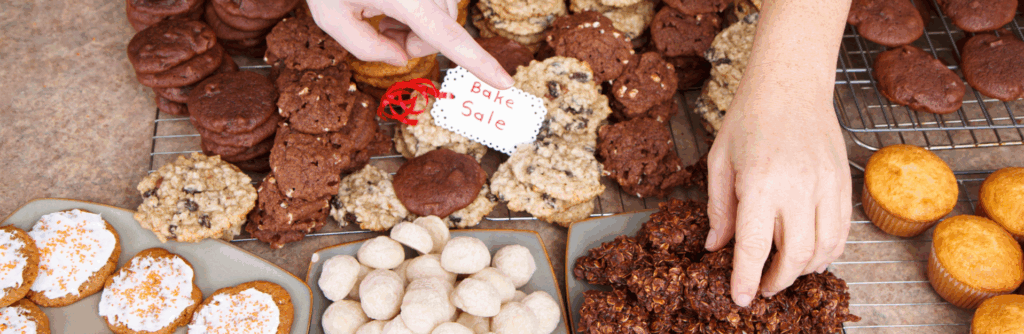 hosting a bake sale is a quick and easy way to raise money with little overhead