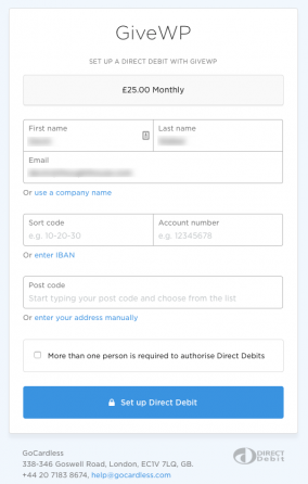 Making a Recurring Donation with the GoCardless Payment Gateway